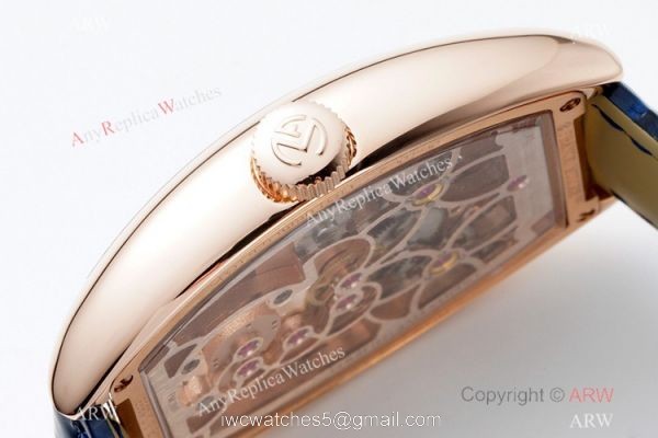 AB Factory Franck Muller Imperial Tourbillon Cintree Curvex Men Watch Rose Gold Blue Dial 4
