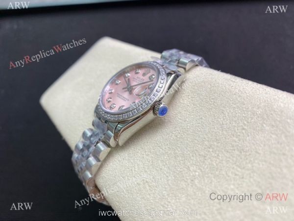 Swiss Copy Rolex Datejust 31mm Pink Diamond Watch Stainless steel Jubilee 4