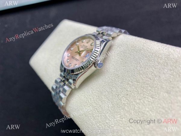 Swiss Grade Rolex Datejust 31mm TW Swiss 2836 Watch Pink Dial Jubilee Strap 4
