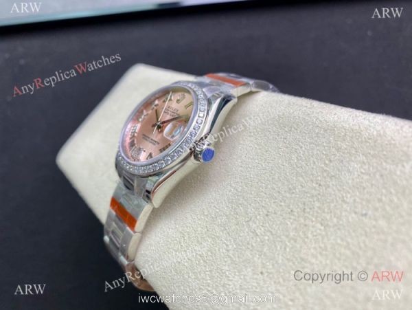Swiss Grade Rolex Datejust Ss Oyster 31mm Watch Pink Dial TW Swiss 2836 Movement 4