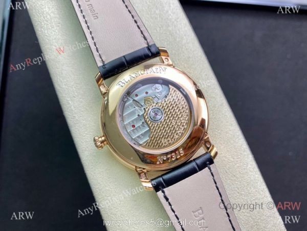 TW Factory Blancpain Villeret Cal.6654 Rose Gold Watch with Moon phase 4