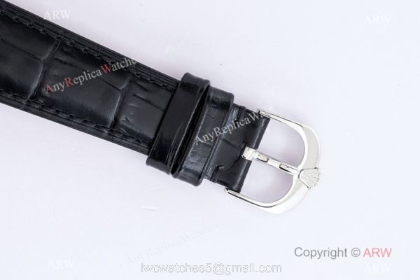 (EW) Swiss Grade Rolex Cellini Date 39mm Watch Ss Black Dial Men Size 4
