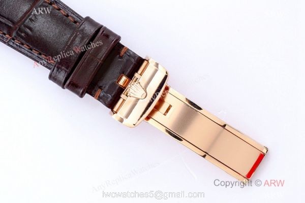(EW) Swiss Replica Rolex Cellini Moonphase Rose Gold White Dial 3165 Movement 4