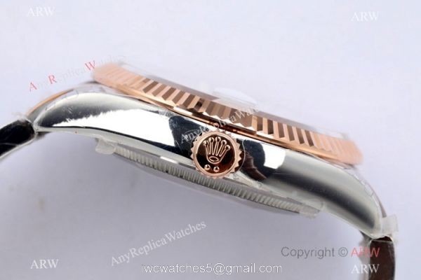 (EW) EW Factory Swiss 3235 Rolex Datejust 36 Gray Palm 2021 Watch 2-Tone Rose Gold Case 4