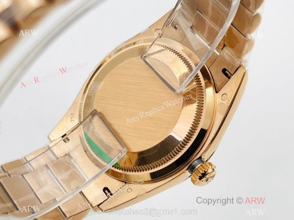 EW Factory V2 Super Clone Rolex Rose Gold DayDate 40 EWF 3255 White MOP Rose Gold Bracelet with nfc card 4