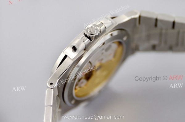 3K Factory Patek Philippe Nautilus 5713 Dark Blue Face With Diamonds Watch Replica 4