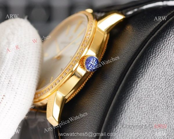 NEW! Swiss Grade Vacheron Constantin Traditionnelle Ultra Thin Women Watch 9015 Gold Diamond 4