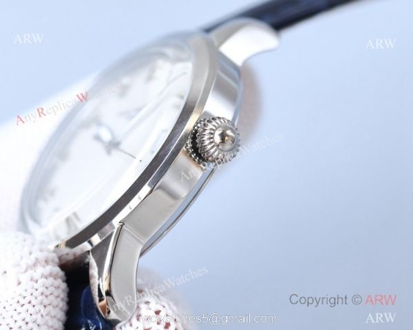 Swiss 9015 Patek Philippe Calatrava Replica Watch Blue Leather Strap 4