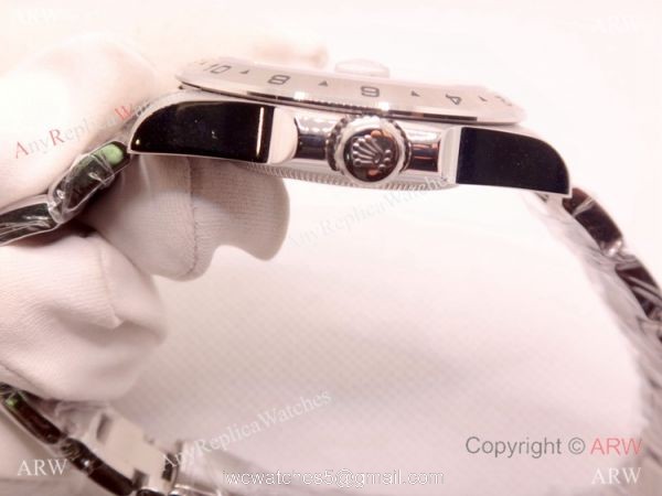 Copy Rolex Explorer II Orange GMT Stainless Steel Black Dial 42mm Watch 4