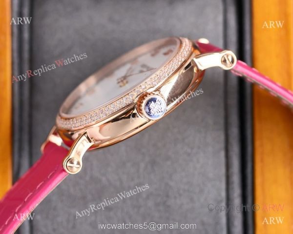 Swiss Patek Philippe Calatrava Ultra-Thin Automatic Lady Watch Rose Gold White Dial 4