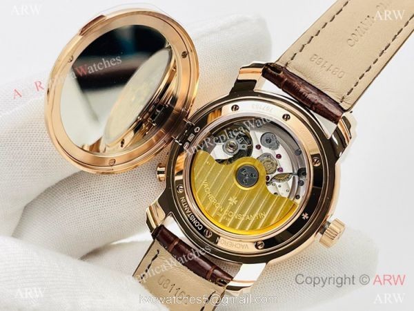 TWS Factory 1-1 Copy Vacheron Constantin Malte Dual Time Regulateur Watch 9015 Rose Gold White Dial 4