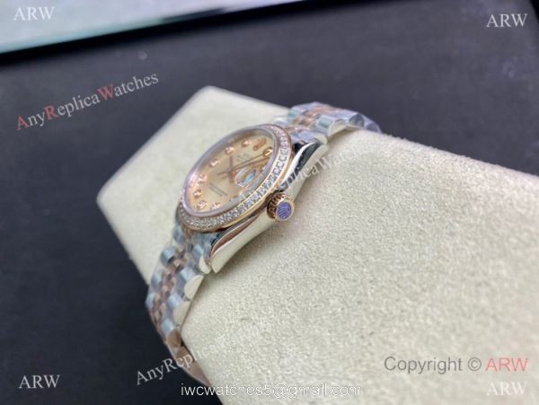 Swiss Replica Rolex Datejust WF Salmon Diamond Jubilee Watch 31mm Mid-size 4