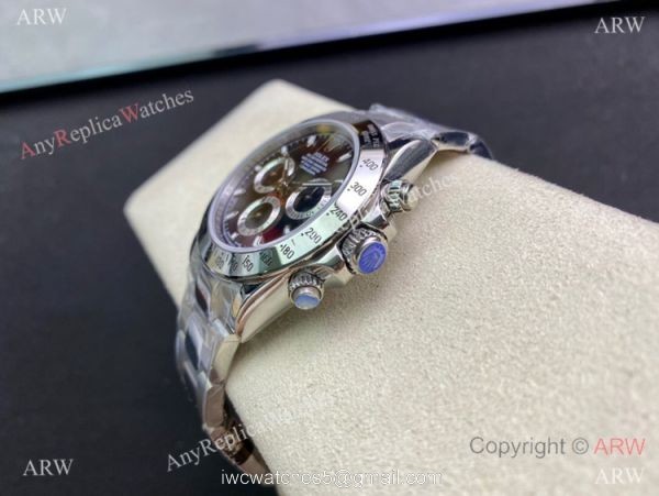 Swiss Copy Rolex Daytona A7750 Chronograph Watch 904L Silver Steel Black Dial 4