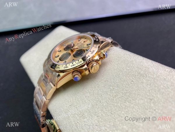 Swiss Copy Rolex Daytona Asia7750 Watch All Rose Gold Panda Dial 4