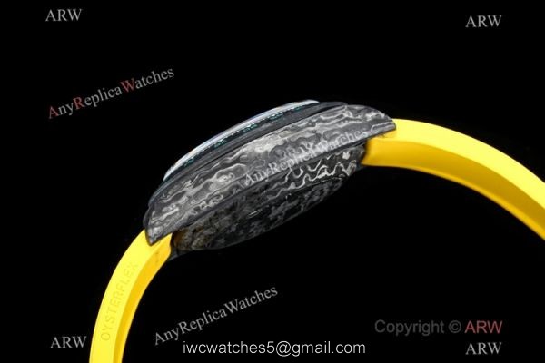 TW Factory Rolex Carbon-Lime Daytona Swiss 7750 Watch Yellow Rubber Strap 4