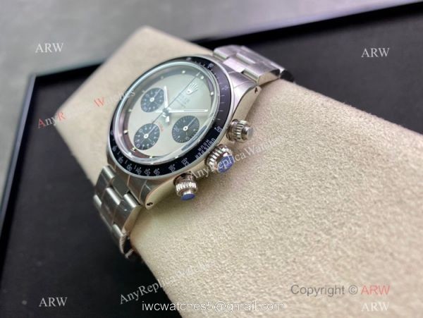 NEW! Swiss 7750 Rolex Daytona Paul Newman Cream Dial Black Bezel Watch Vintage Daytona 4