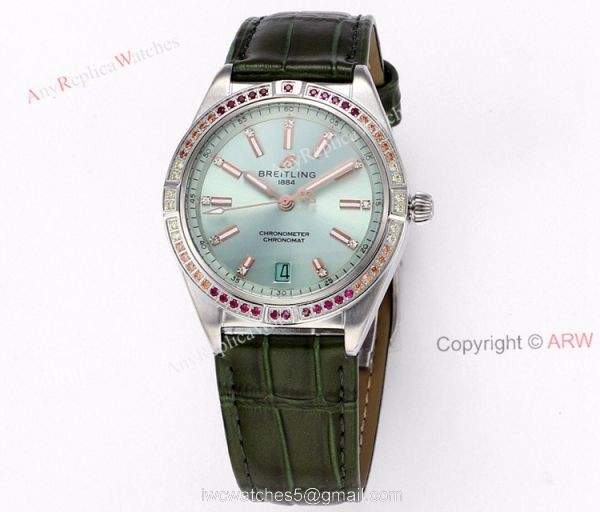 Buy Breitling Chronomat For Women Replica Watches Green Dial 4
