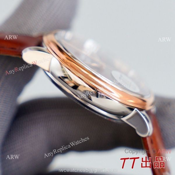 Swiss Quality Copy Omega De Ville Co-Axial Watch 8215 Movement Chocolate Dial Leather Strap 4