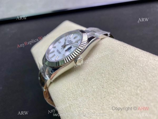 NEW Clean Factory Rolex Datejust II 41 3235 904L White Dial Oyster Bracelet Clean Datejust Watch 4