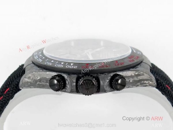 Super Clone Daytona Diw Carbon 4130 Noob 1:1 Best Edition Black Dial on Nylon Strap 4