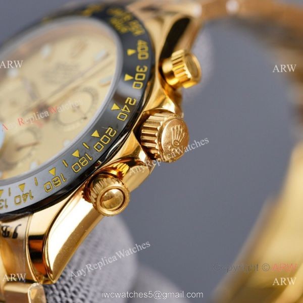 Swiss Quality AAA Replica Rolex Daytona Citizen 8215 Watch All Gold 40mm 4
