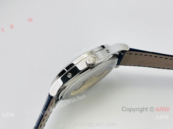 ZF Patek Philippe Calatrava Perpetual Calendar Cal 324 S QA LU 24H303 Watch Blue Dial 4