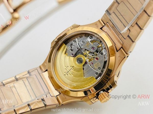 3K Factory 1:1 Replica Patek Philippe Nautilus Rose Gold Ladies Diamond Watch 34mm 4