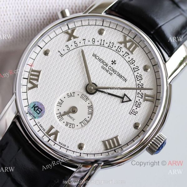 Swiss Copy Vacheron Constantin Malte Patrimony 31-Day Retrograde 47245 watch White Dial Leather Strap 4