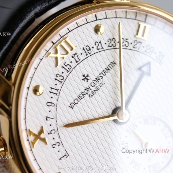 Swiss Grade Copy Vacheron Constantin Malte Patrimony 31-Day Retrograde watch Yellow Gold Cal.2460 Movement 4