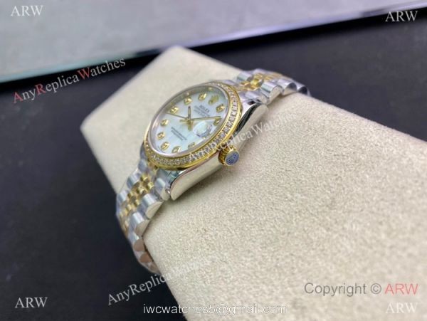 Swiss Copy Rolex Datejust I Two Tone Mop Dial Diamond watch 31mm Mid-size 4