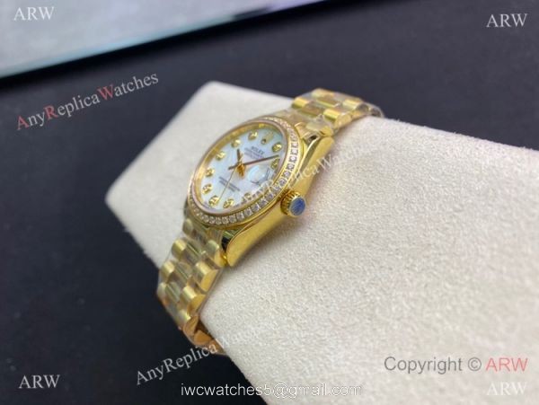 Swiss Replica Rolex Datejust 31mm Diamond watch Yellow Gold Presidential 4