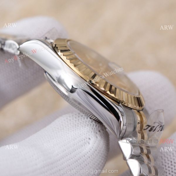 Replica Rolex Datejust 2-Tone Gold Face Watch 31mm Ladies 4