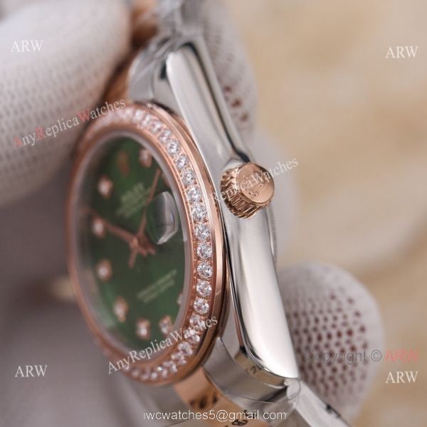 New Replica Rolex Diamond bezel Datejust 2-Tone Blue Face Watch 31mm Ladies 4