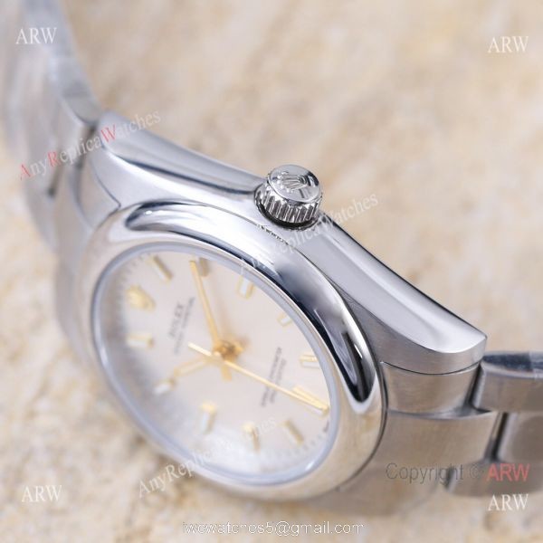 Replica Rolex Oyster Perpetual White Dial Stainless Steel Lady Watch 4