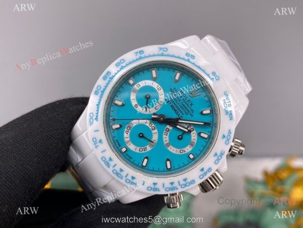 2022 New! AET Remould &8216;Abu Dhabi Sapphire Rolex Daytona Noob 4130 Baby blue Face Watch 4