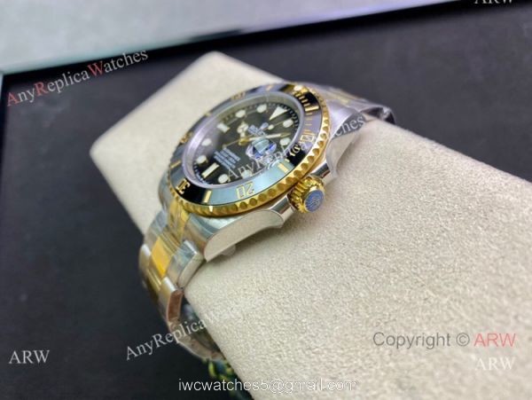 (JVS) Swiss Grade Rolex Submariner 41mm JVS Factory New 3235 Wrist 2-Tone Black Ceramic 4