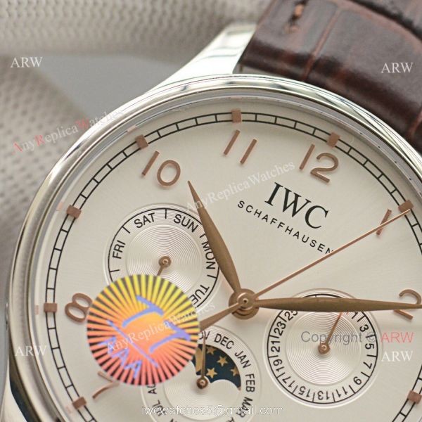 Top Replica IWC Portuguese Moonphase Stainless Steel Case 42MM Men Watch 4