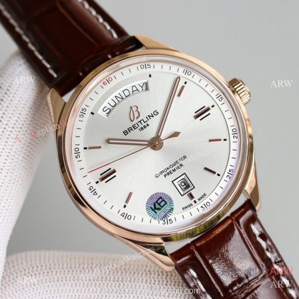 Swiss Copy Breitling Premier DayDate Automatic Watch Rose Gold 40mm 4