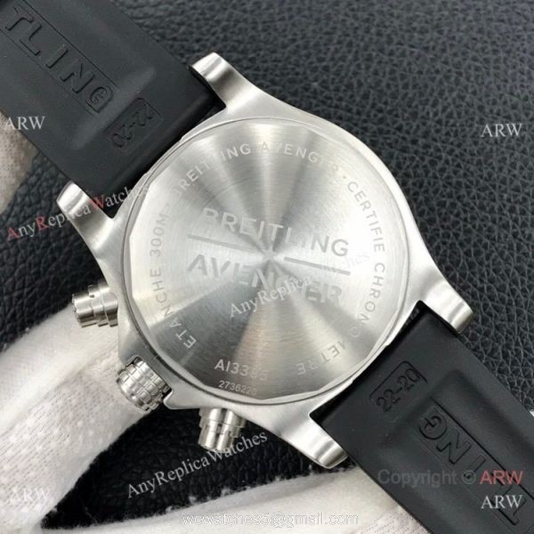 Grade AAA Clone Breitling Avenger Chronograph 43 A7750 Watch Black Rubber Band 4