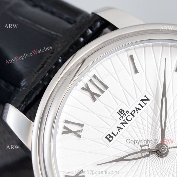Replica Blancpain Villeret White Dial Leather Strap 40MM Watch With Roman Markers 4
