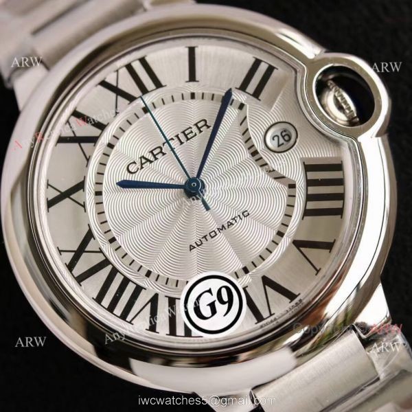 Replica Cartier Balloon Blue 316L SS Strap White Dial G9 Watch For Man Or Lady 4