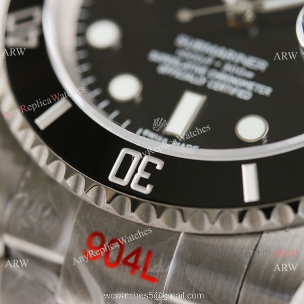 AVA Swiss Copy Rolex Submariner Date 40 Cal.3135 Watch Black Dial 904L Steel 4