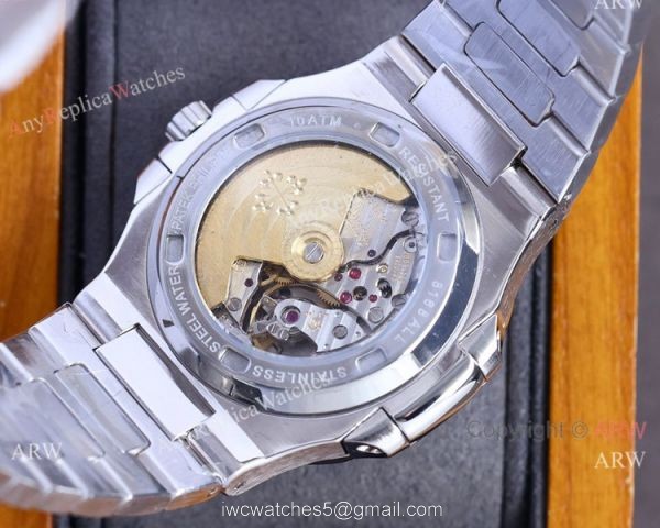 Iced Out Patek Philippe Nautilus Tiff-any Baby Blue Diamond Band Watch Cal.324 40mm 4