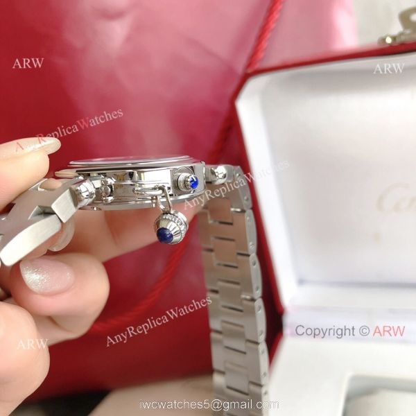 2022 New Copy Cartier Pasha Middle East Limited Edition Stainless Steel Olive Green Dial Watch 4