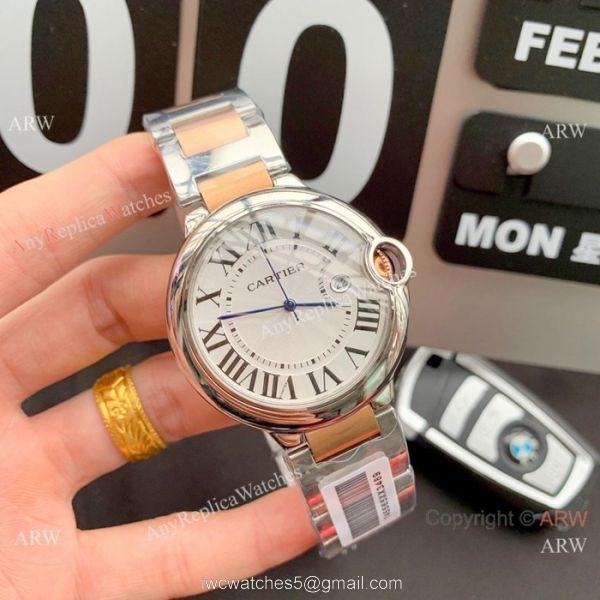 Cartier Ballon Bleu de Stainless Steel 42mm Watch New Blue Face 4