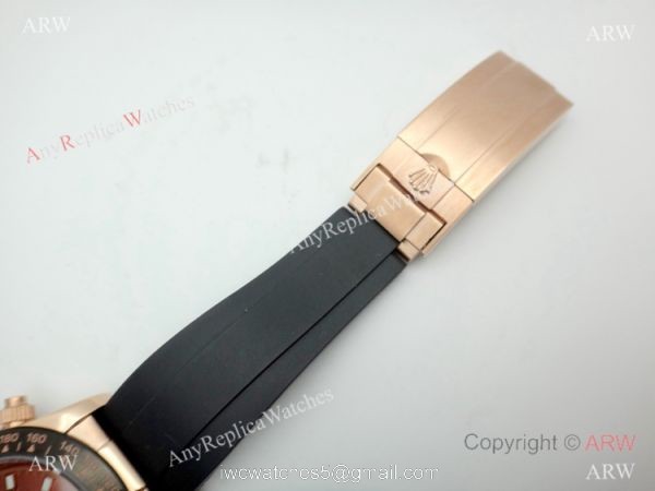 New Rolex Daytona Chocolate Replica Wath Oysterflex Rubber Strap 4
