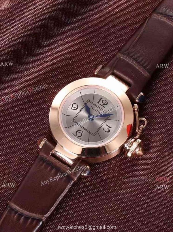 Knock off Cartier Pasha Ladies 28MM Watch Rose Gold Pink Version 4
