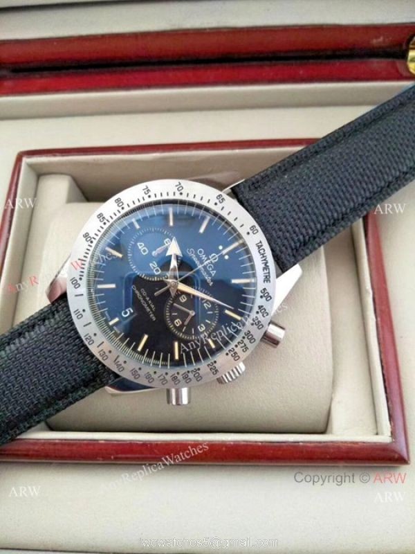 Low Price Omega Clone Watch Speedmaster SS Black Dial Chronograph Watches 4
