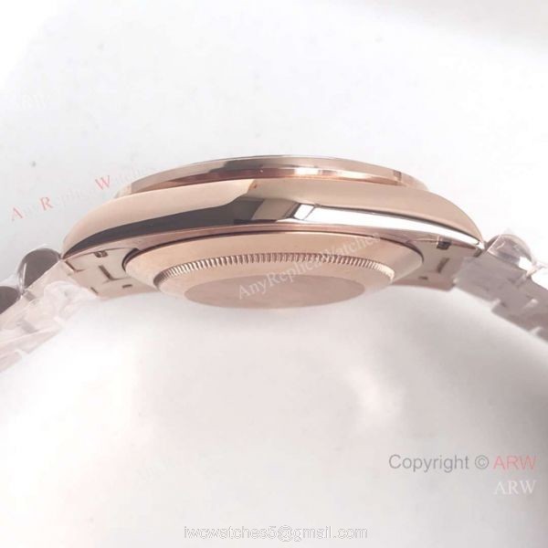 Swiss Replica Rolex Day Date II Ice Out Watch Rose Gold 41mm 4