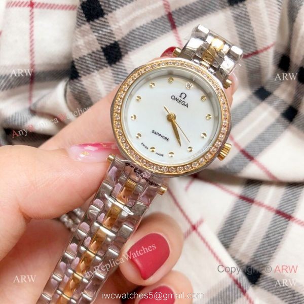Replica Omega Women Watches Stainless Steel White MOP Dial 4